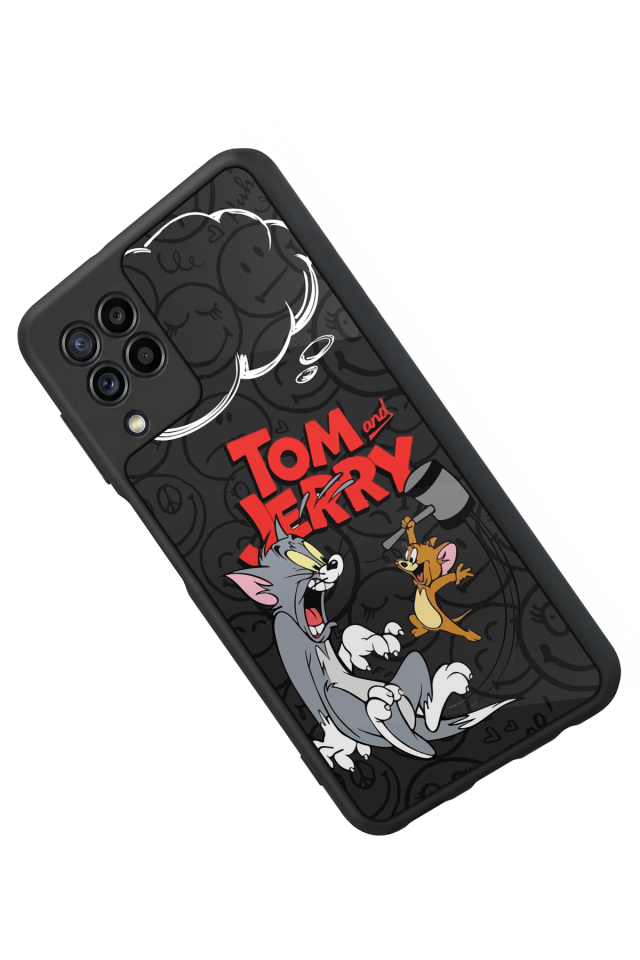 Samsung Galaxy M22 Uyumlu Tom And Jerry Tasarımlı Glossy Premium Kılıf