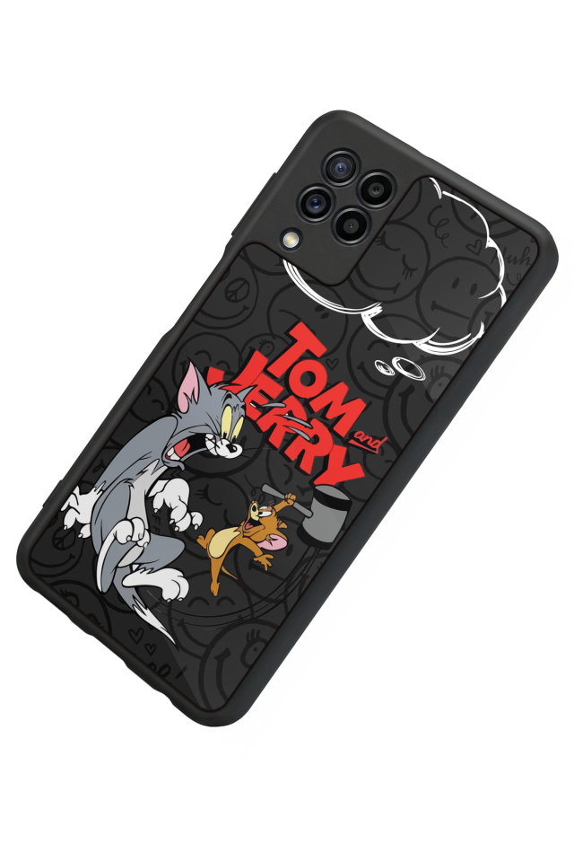 Samsung Galaxy M22 Uyumlu Tom And Jerry Tasarımlı Glossy Premium Kılıf