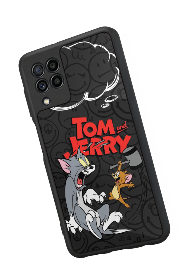 Samsung Galaxy M22 Uyumlu Tom And Jerry Tasarımlı Glossy Premium Kılıf