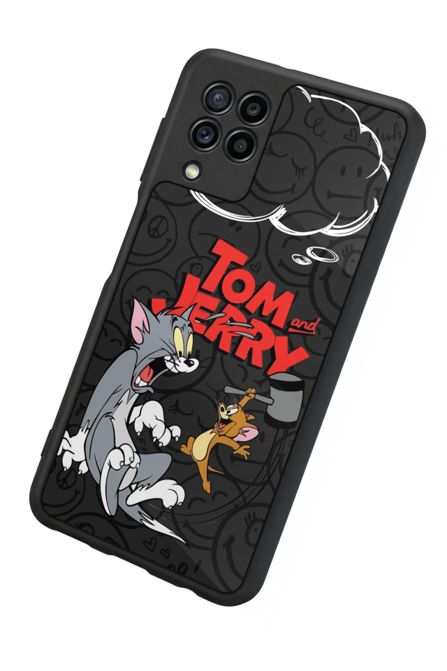 Samsung Galaxy M22 Uyumlu Tom And Jerry Tasarımlı Glossy Premium Kılıf
