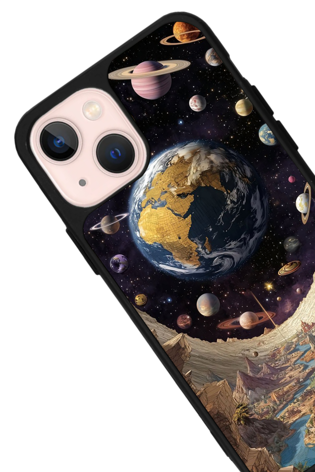 iPhone 15 Plus Uyumlu Uzay Tasarımlı Glossy Premium Kılıf