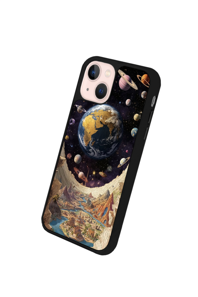 iPhone 15 Plus Uyumlu Uzay Tasarımlı Glossy Premium Kılıf