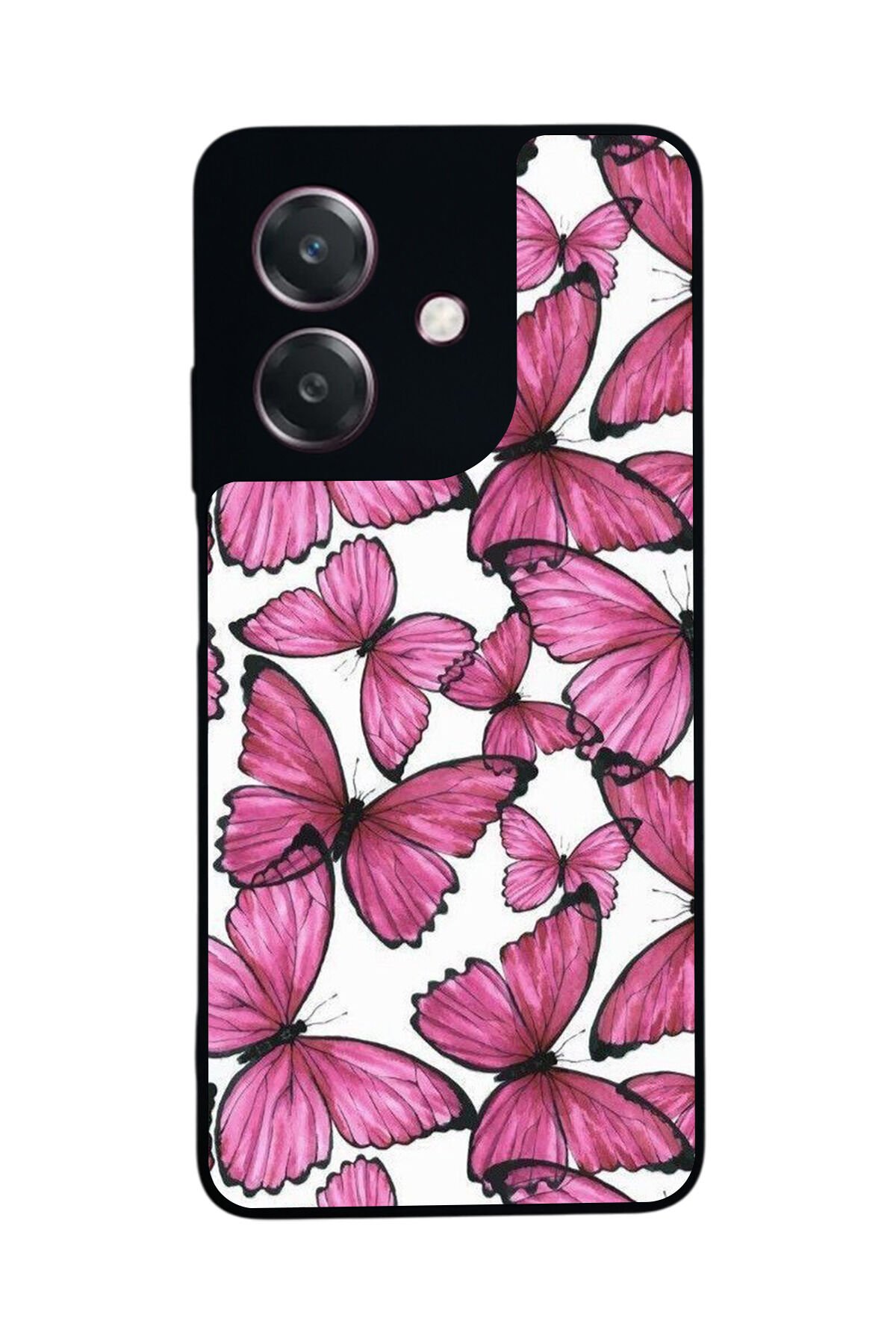 Oppo A3 5G Uyumlu Kelebek Tasarımlı Glossy Premium Kılıf