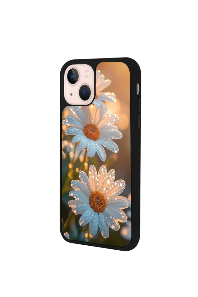 iPhone 13/14 Uyumlu Cicek Tasarımlı Glossy Premium Kılıf