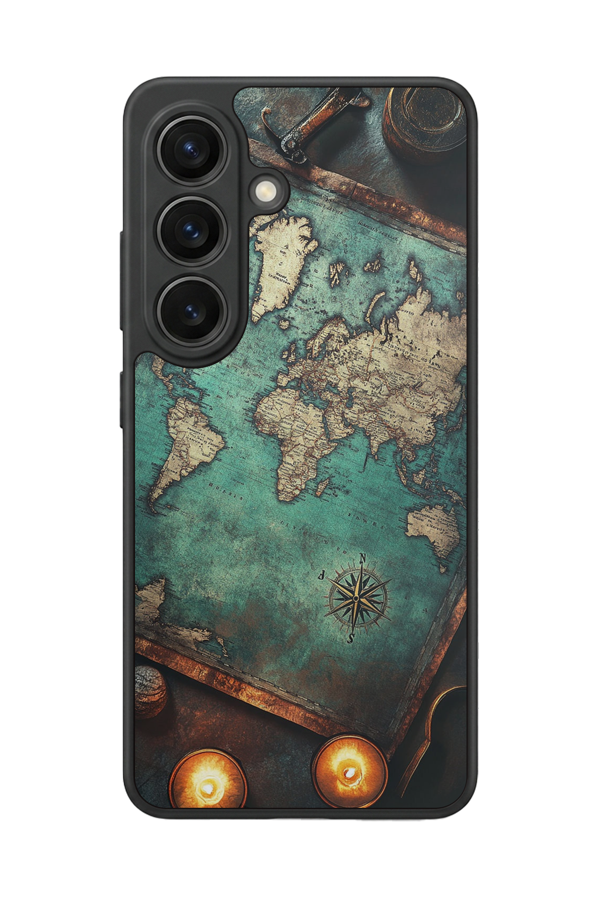 Samsung Galaxy S26 Uyumlu Harita Tasarımlı Glossy Premium Kılıf