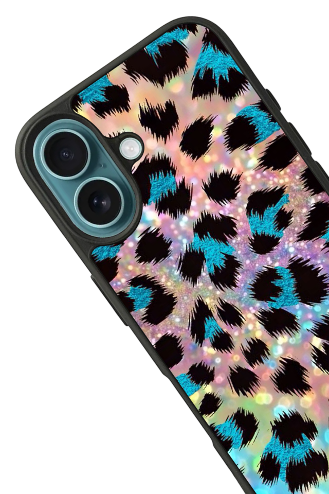 iPhone 16 Plus Uyumlu Hologram Leopar Tasarımlı Glossy Premium Kılıf