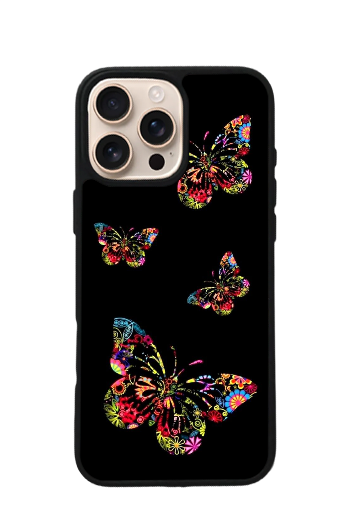 iPhone 15 Pro Uyumlu Kelebek Tasarımlı Glossy Premium Kılıf
