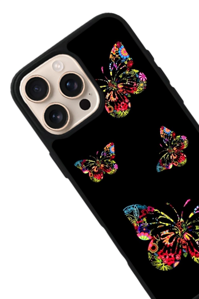 iPhone 15 Pro Uyumlu Kelebek Tasarımlı Glossy Premium Kılıf