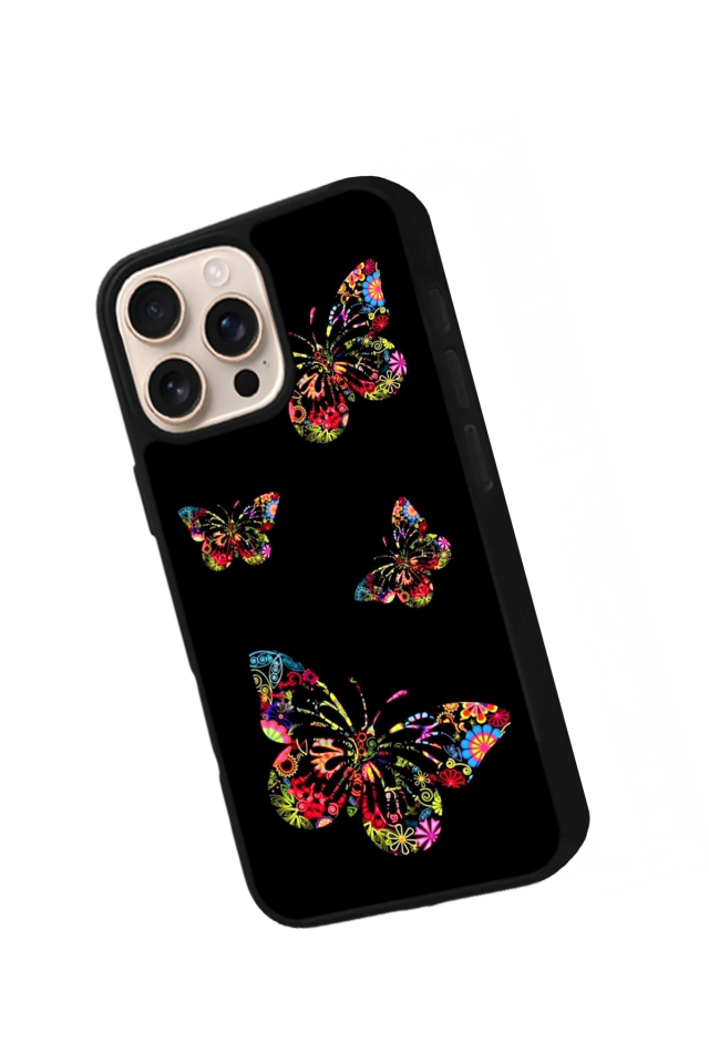 iPhone 15 Pro Uyumlu Kelebek Tasarımlı Glossy Premium Kılıf