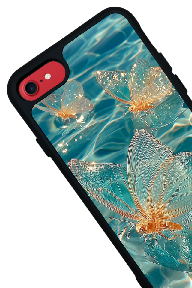 iPhone 8 Uyumlu Kelebek Tasarımlı Glossy Premium Kılıf