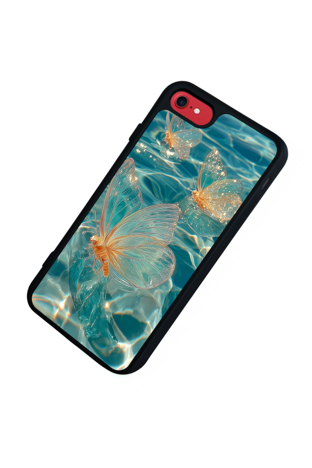 iPhone 8 Uyumlu Kelebek Tasarımlı Glossy Premium Kılıf