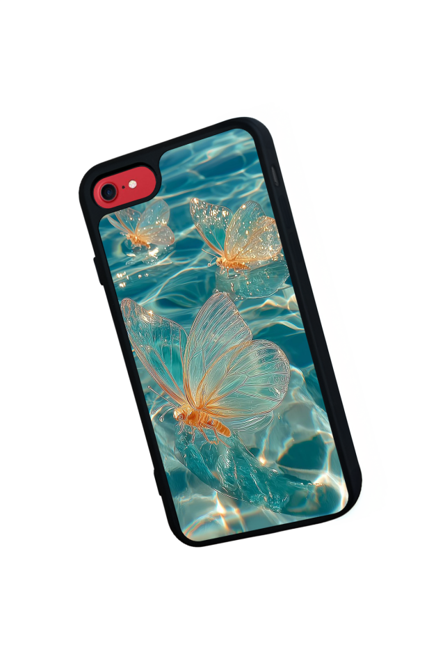 iPhone 8 Uyumlu Kelebek Tasarımlı Glossy Premium Kılıf