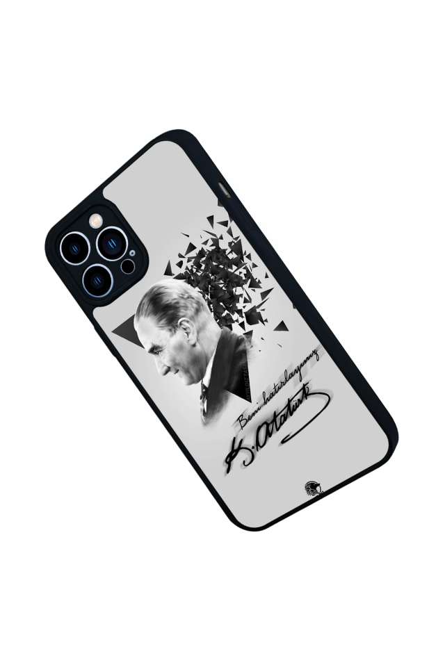 iPhone 12 Pro Max Uyumlu Mustafa Kemal Ataturk Tasarımlı Glossy Premium Kılıf
