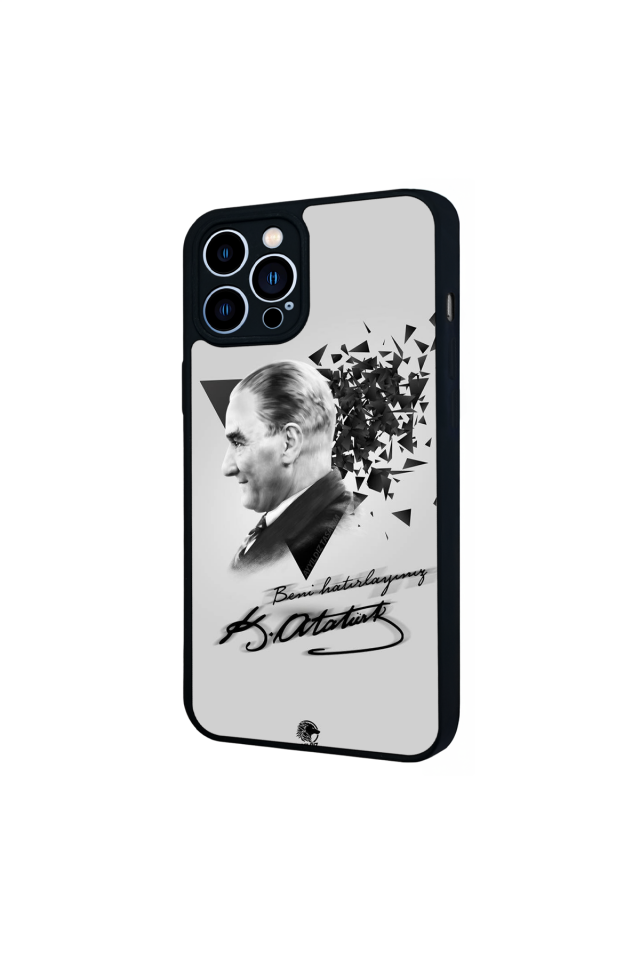 iPhone 12 Pro Max Uyumlu Mustafa Kemal Ataturk Tasarımlı Glossy Premium Kılıf