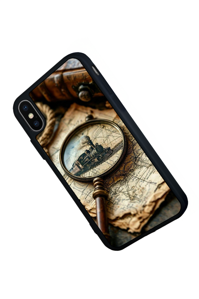 iPhone XS Max Uyumlu Pusula Tasarımlı Glossy Premium Kılıf