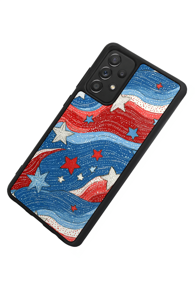 Samsung Galaxy A72 Uyumlu Retro Yildizlar Tasarımlı Glossy Premium Kılıf