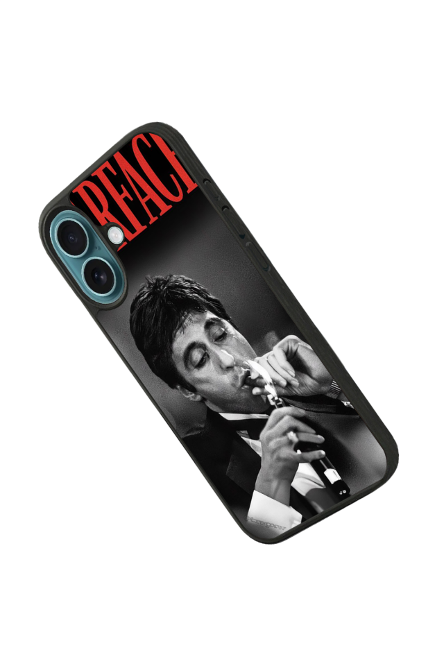 iPhone 16 Plus Uyumlu Scarface Tasarımlı Glossy Premium Kılıf