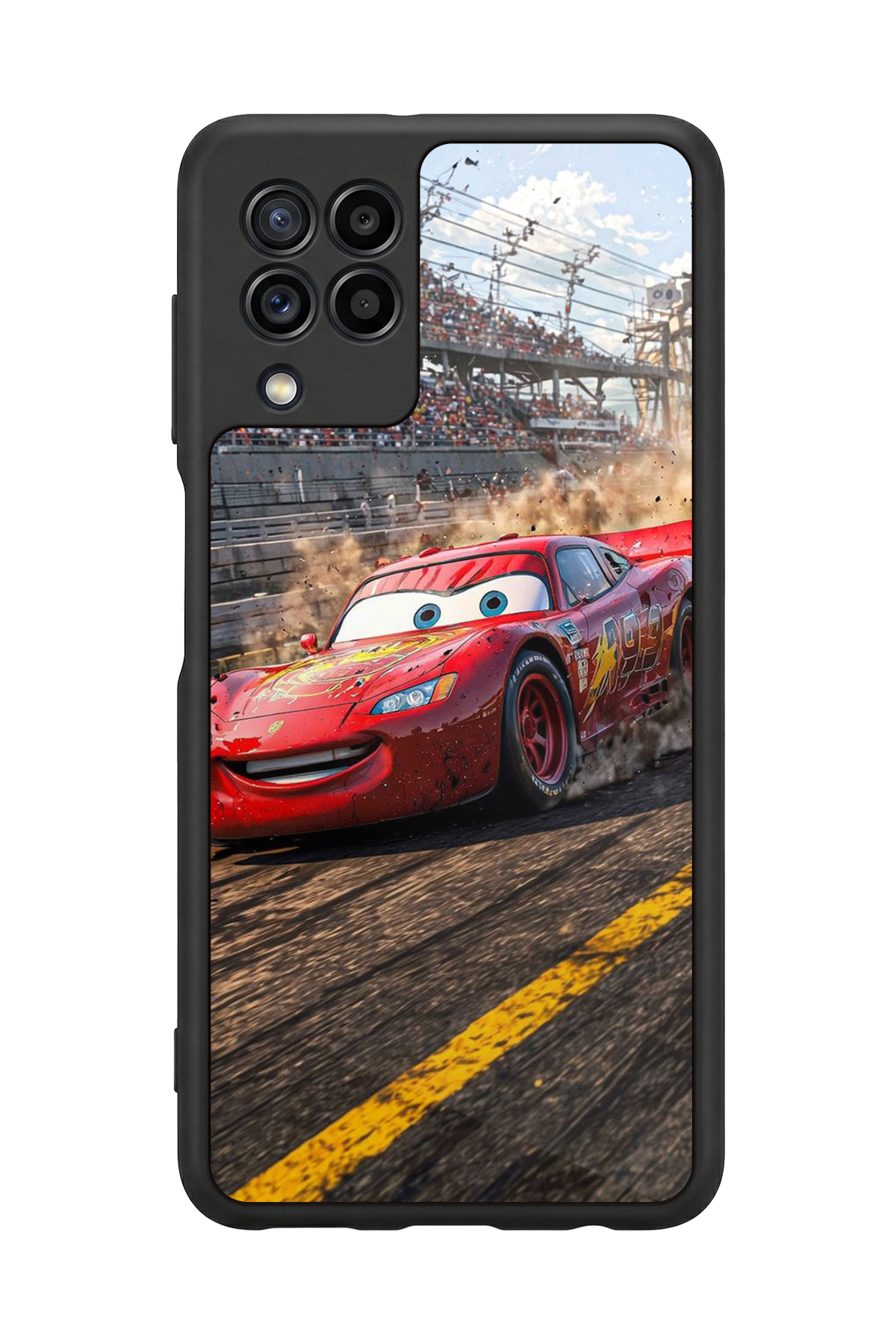 Samsung Galaxy M32 Uyumlu Şimsek McQueen Tasarımlı Glossy Premium Kılıf