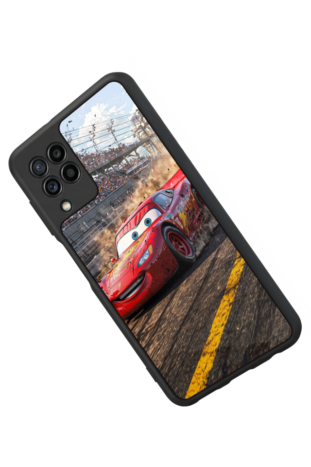 Samsung Galaxy M32 Uyumlu Şimsek McQueen Tasarımlı Glossy Premium Kılıf