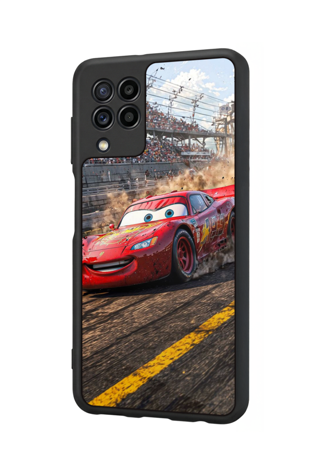 Samsung Galaxy M32 Uyumlu Şimsek McQueen Tasarımlı Glossy Premium Kılıf