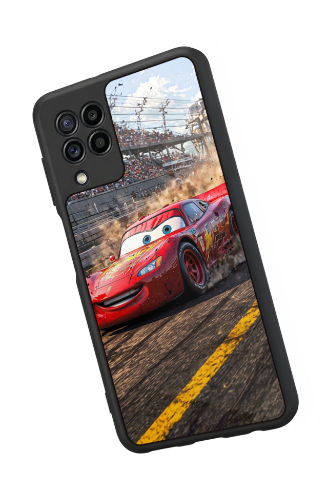 Samsung Galaxy M32 Uyumlu Şimsek McQueen Tasarımlı Glossy Premium Kılıf