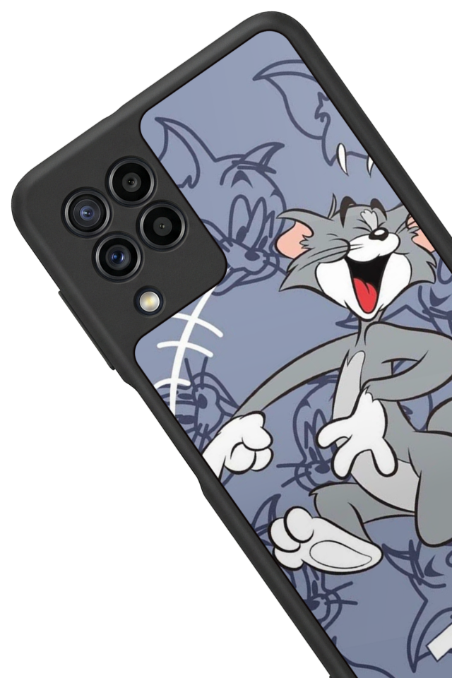 Samsung Galaxy M22 Uyumlu Tom And Jerry Tasarımlı Glossy Premium Kılıf