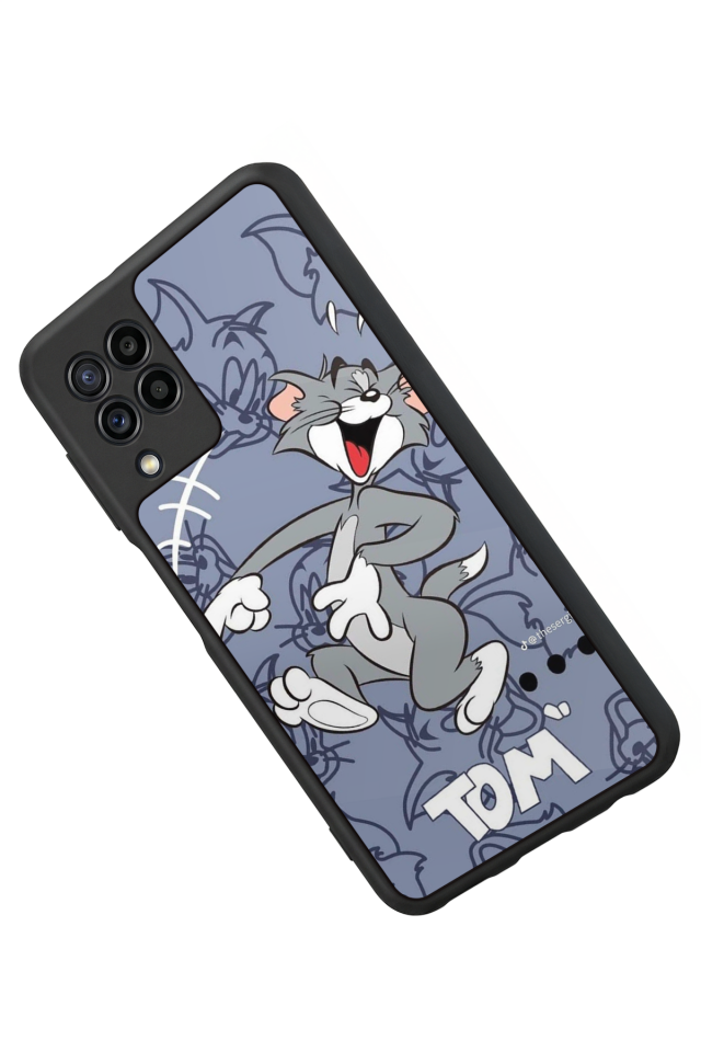 Samsung Galaxy M22 Uyumlu Tom And Jerry Tasarımlı Glossy Premium Kılıf