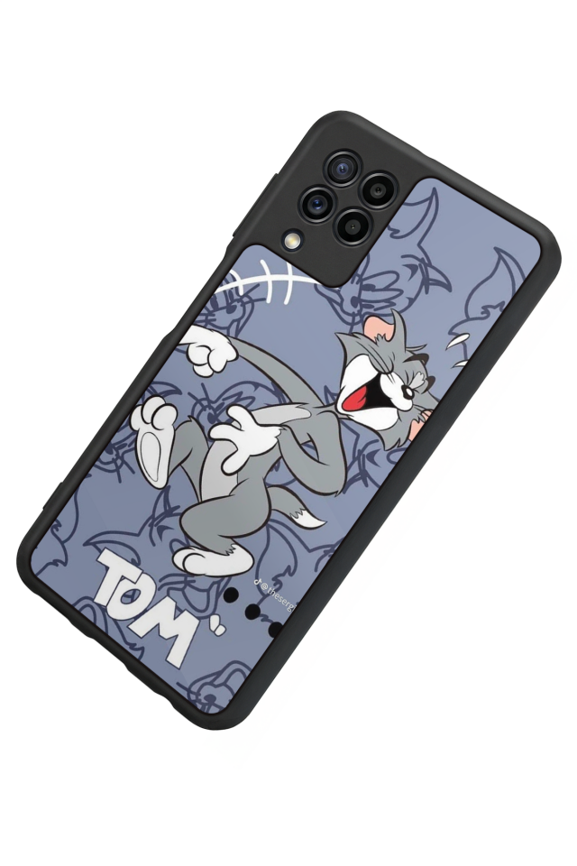 Samsung Galaxy M22 Uyumlu Tom And Jerry Tasarımlı Glossy Premium Kılıf