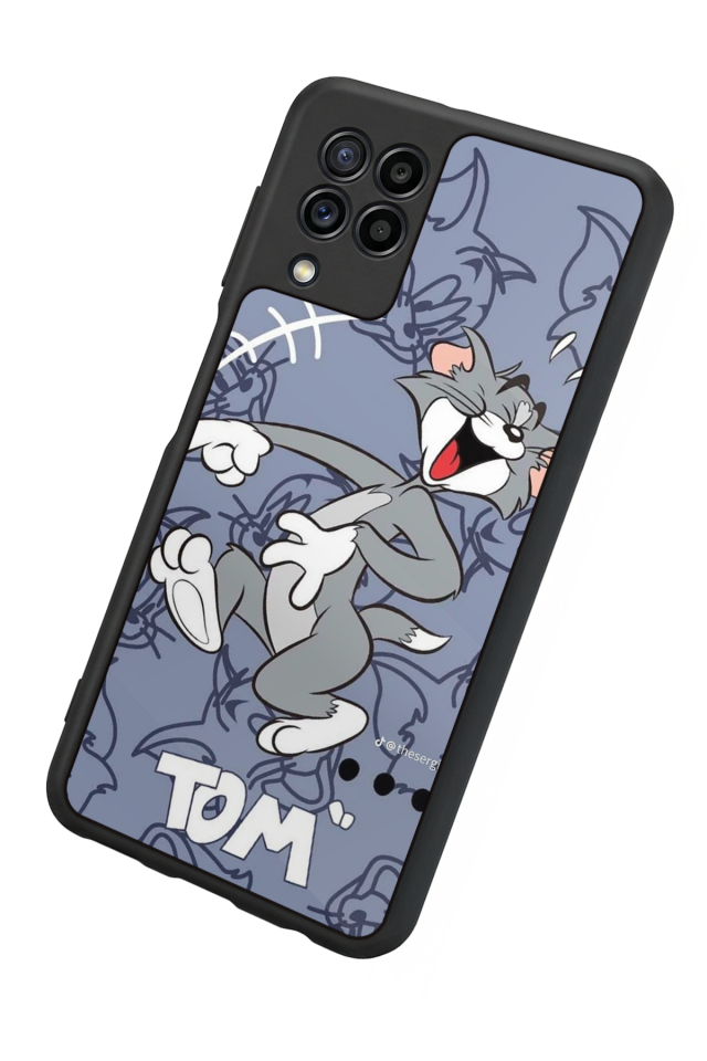 Samsung Galaxy M22 Uyumlu Tom And Jerry Tasarımlı Glossy Premium Kılıf