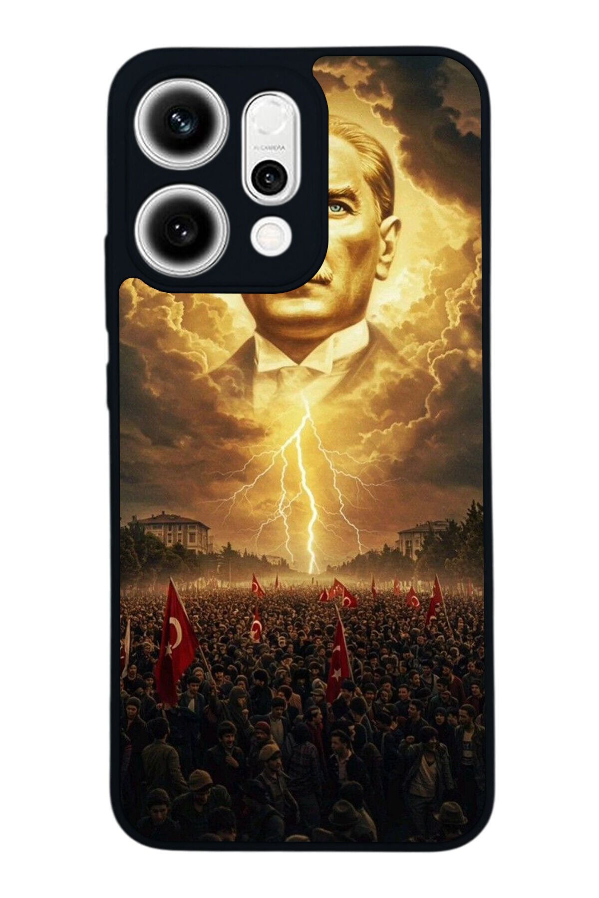 Oppo Reno 14 Uyumlu Mustafa Kemal Ataturk Tasarımlı Glossy Premium Kılıf
