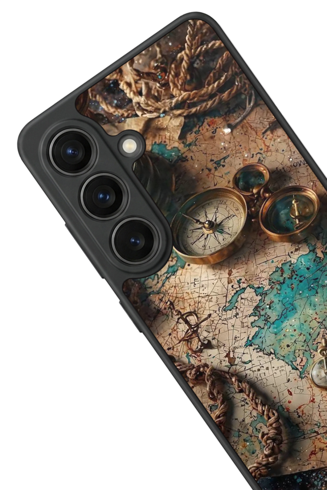 Samsung Galaxy S26 Uyumlu Harita Tasarımlı Glossy Premium Kılıf