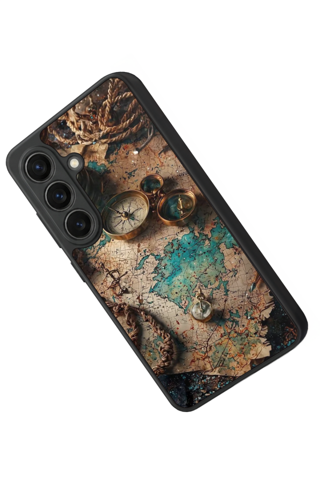 Samsung Galaxy S26 Uyumlu Harita Tasarımlı Glossy Premium Kılıf