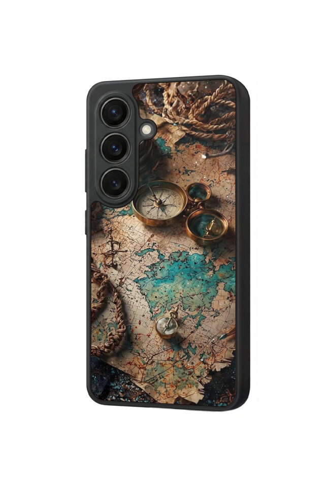 Samsung Galaxy S26 Uyumlu Harita Tasarımlı Glossy Premium Kılıf