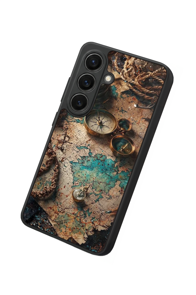 Samsung Galaxy S26 Uyumlu Harita Tasarımlı Glossy Premium Kılıf