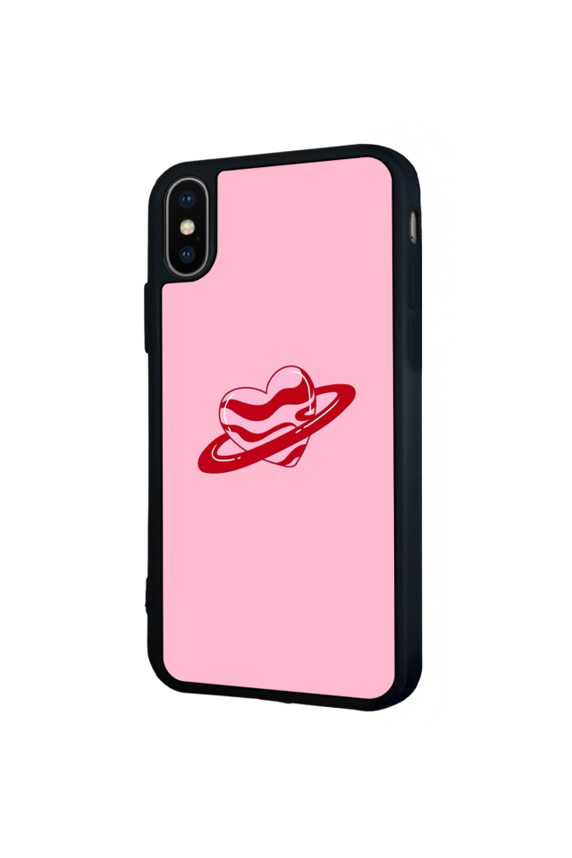 iPhone X/ XS Uyumlu Kalp Love Tasarımlı Glossy Premium Kılıf