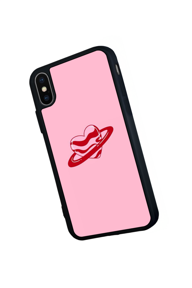 iPhone X/ XS Uyumlu Kalp Love Tasarımlı Glossy Premium Kılıf