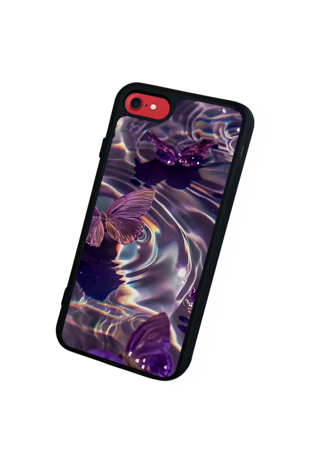 iPhone 8 Uyumlu Kelebek Tasarımlı Glossy Premium Kılıf
