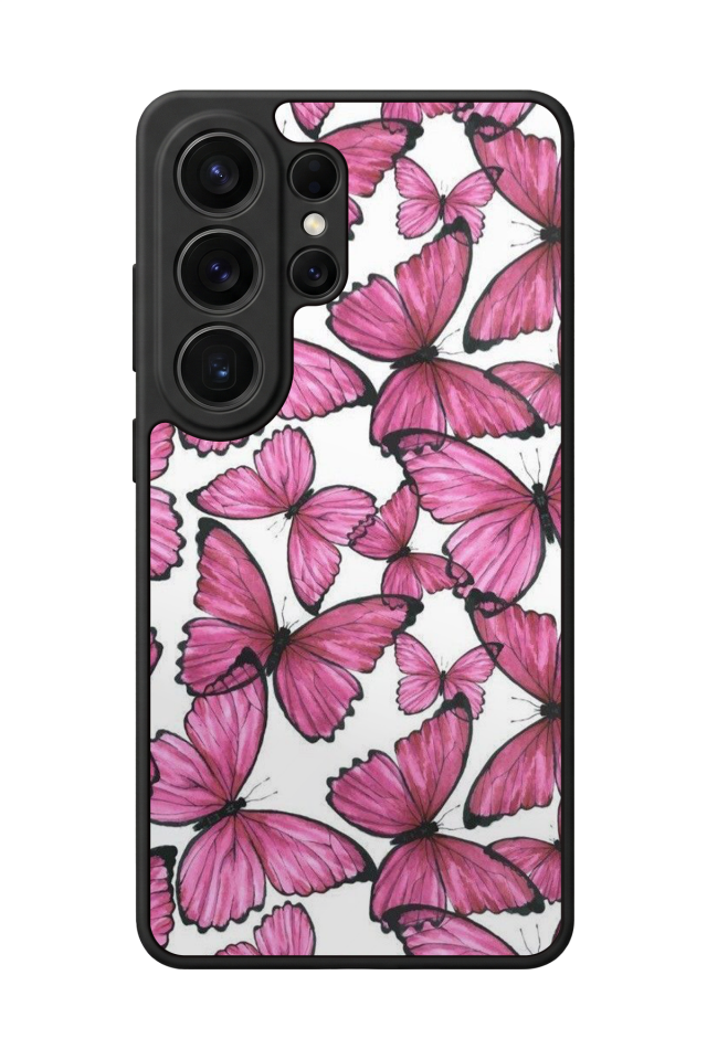 Samsung Galaxy S26 Ultra Uyumlu Kelebek Tasarımlı Glossy Premium Kılıf