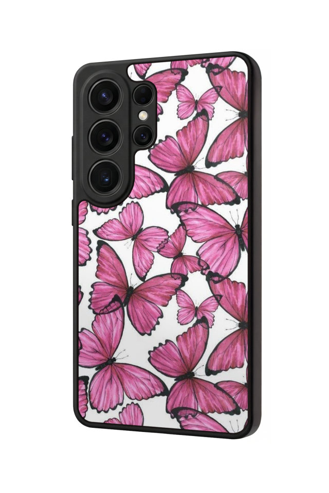 Samsung Galaxy S26 Ultra Uyumlu Kelebek Tasarımlı Glossy Premium Kılıf