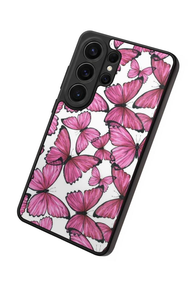 Samsung Galaxy S26 Ultra Uyumlu Kelebek Tasarımlı Glossy Premium Kılıf