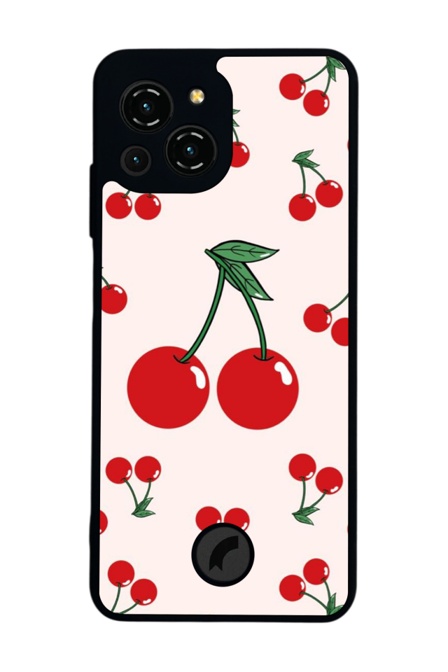 Reeder S23 Pro Max Uyumlu Kiraz Tasarımlı Glossy Premium Kılıf