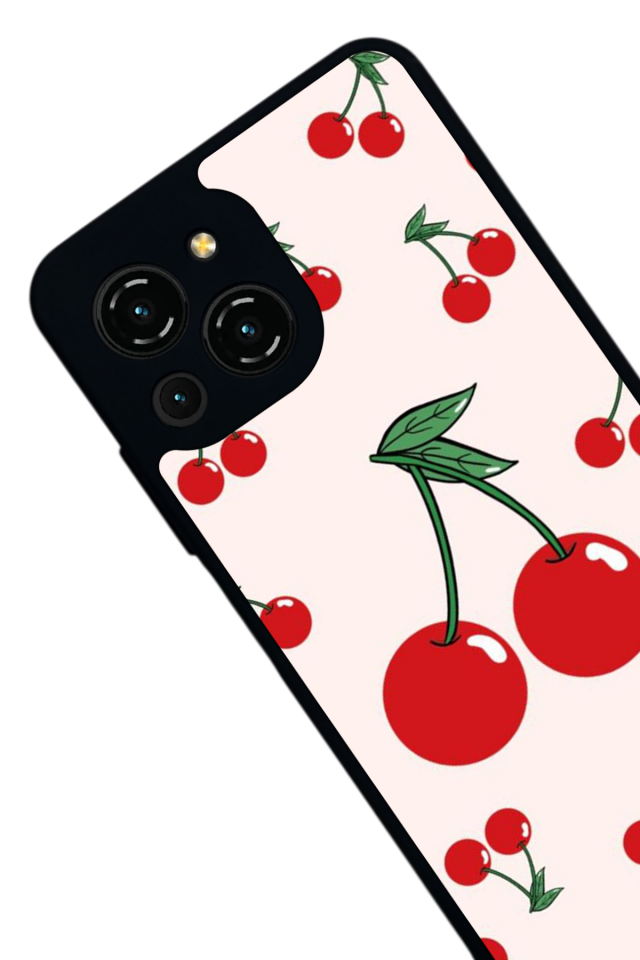 Reeder S23 Pro Max Uyumlu Kiraz Tasarımlı Glossy Premium Kılıf