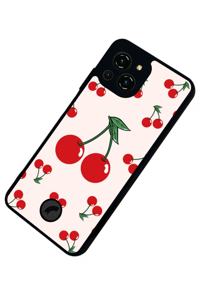 Reeder S23 Pro Max Uyumlu Kiraz Tasarımlı Glossy Premium Kılıf