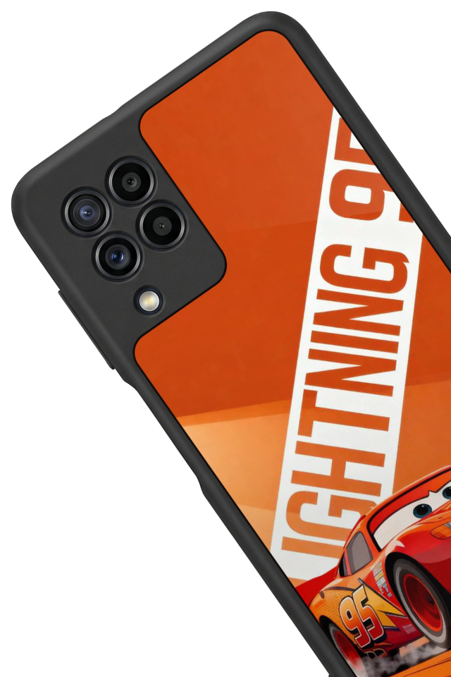 Samsung Galaxy M32 Uyumlu Şimsek McQueen Tasarımlı Glossy Premium Kılıf