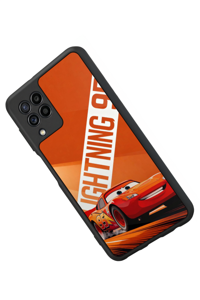 Samsung Galaxy M32 Uyumlu Şimsek McQueen Tasarımlı Glossy Premium Kılıf