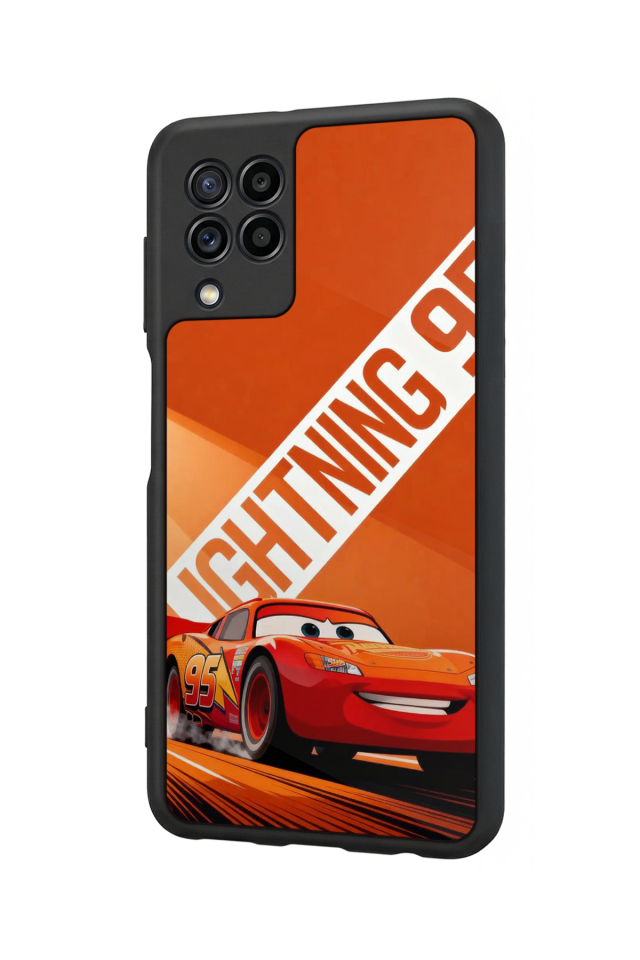 Samsung Galaxy M32 Uyumlu Şimsek McQueen Tasarımlı Glossy Premium Kılıf