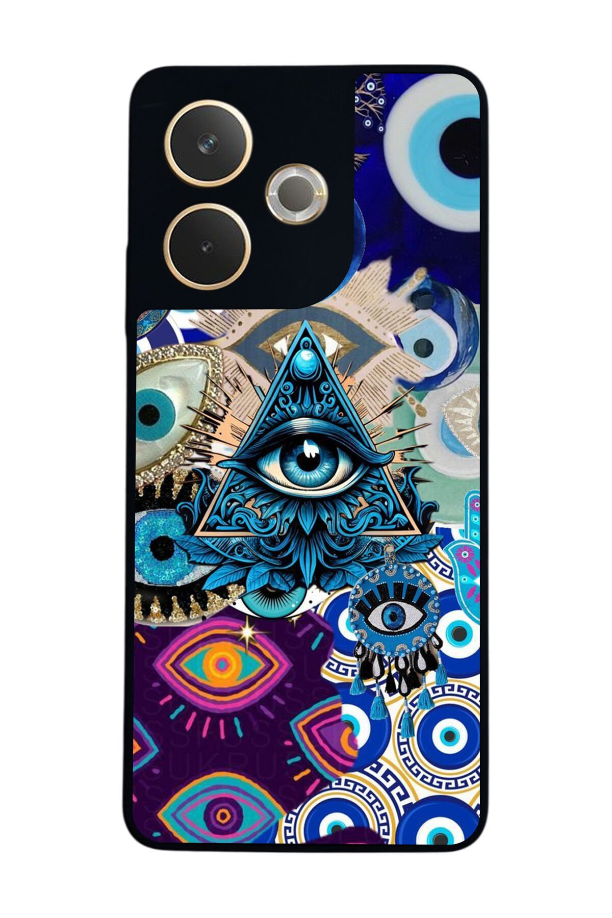 Oppo A5 Pro Uyumlu Göz Tasarımlı Glossy Premium Kılıf