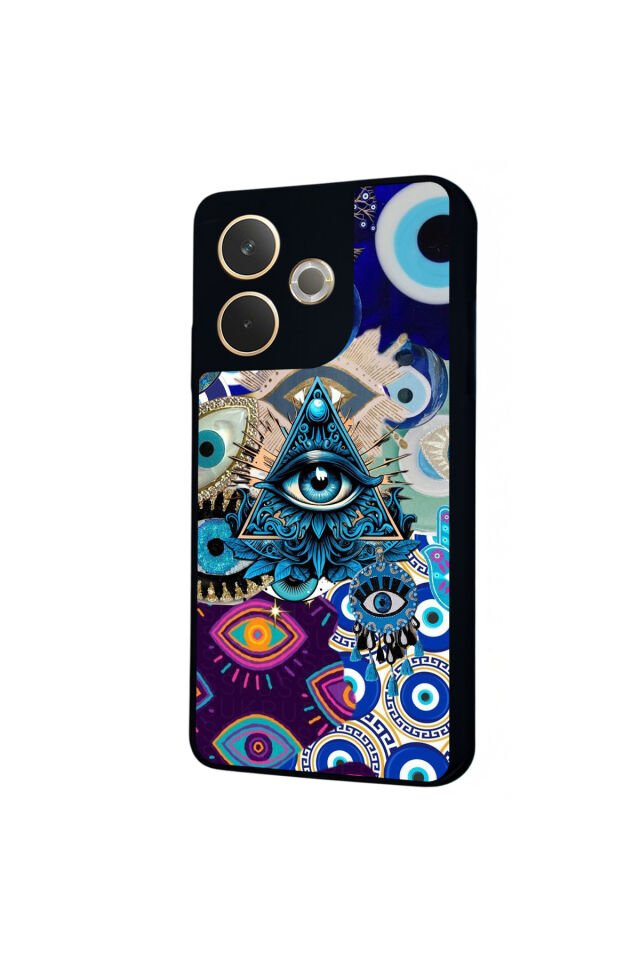 Oppo A5 Pro Uyumlu Göz Tasarımlı Glossy Premium Kılıf