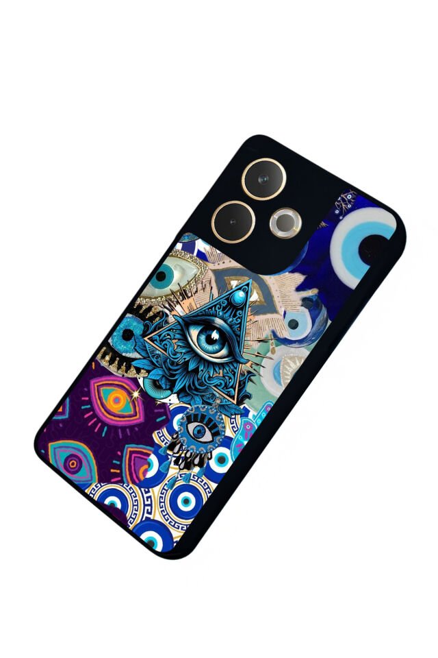 Oppo A5 Pro Uyumlu Göz Tasarımlı Glossy Premium Kılıf