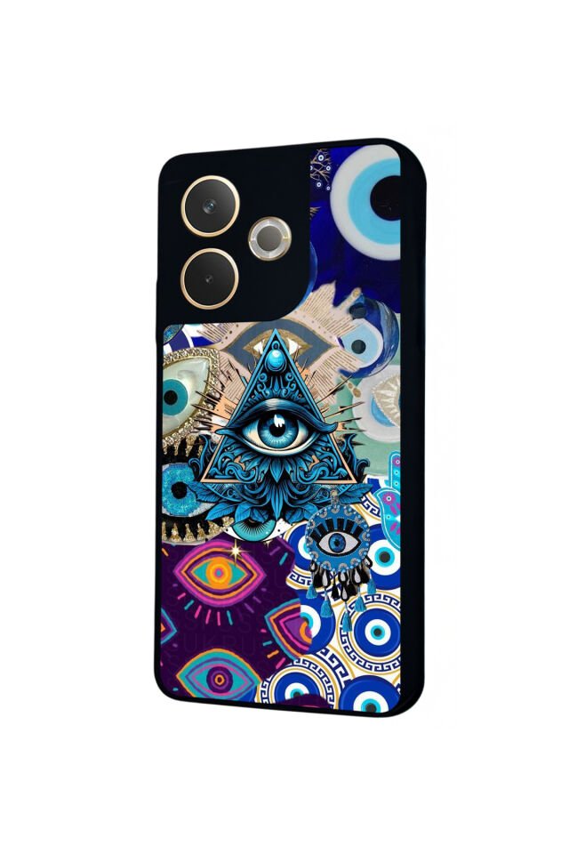 Oppo A5 Pro Uyumlu Göz Tasarımlı Glossy Premium Kılıf